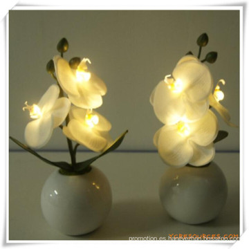 Flores artificiales de la orquídea 3PCS LED con el pote de la cerámica para la promoción